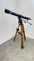 A PRINZ ASTRAL 500 TELESCOPE D=60MM, F=910MM ON A FOLDING TRIPOD STAND.