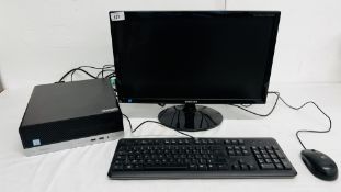 HP PRODESK 400G5SFF DESKTOP COMPUTER WITH SAMSUNG MONITOR AND ACCESSORIES - SOLD AS SEEN