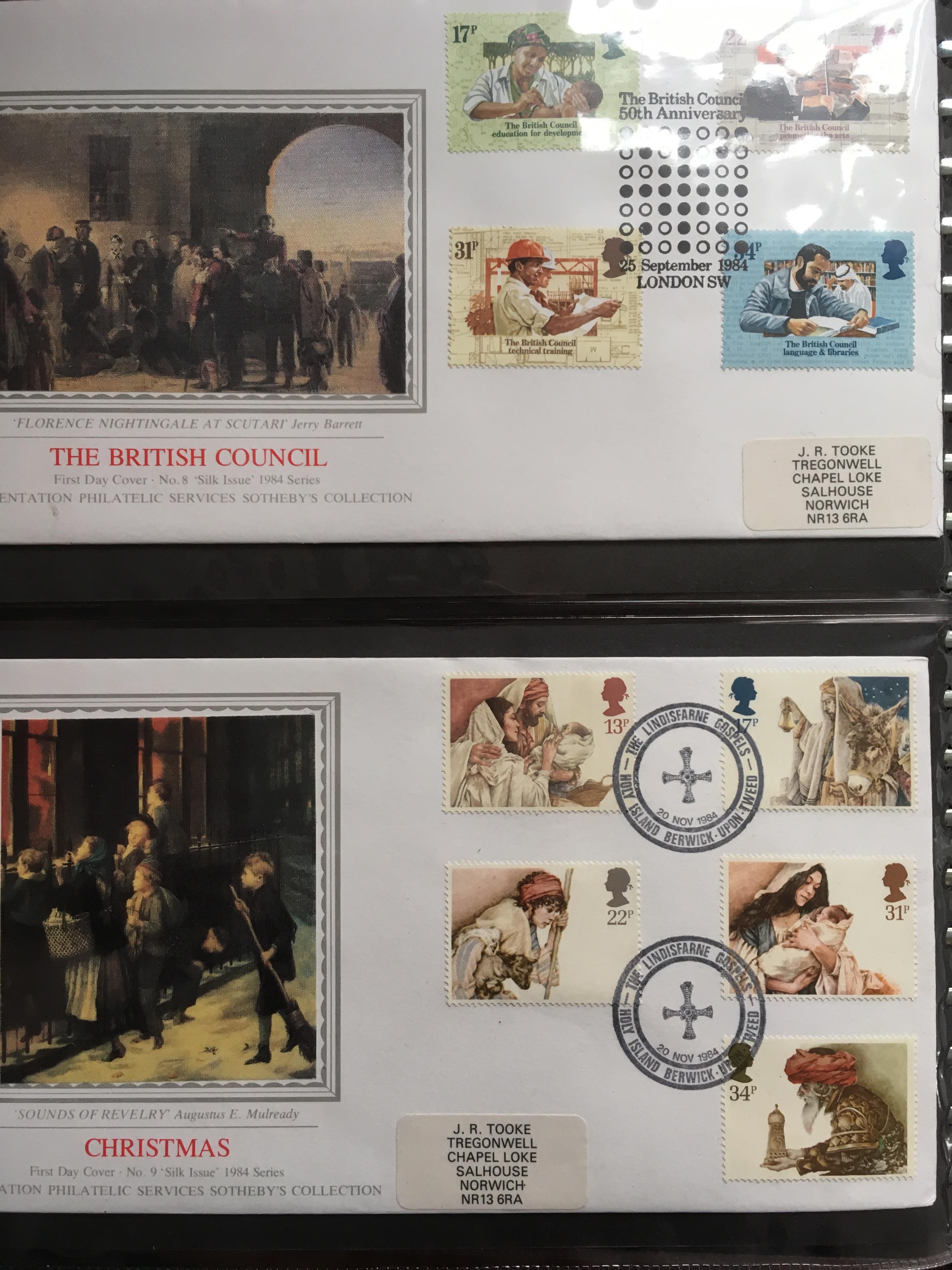 STAMPS: GB c1983-5 FIRST DAY COVERS INCLUDING P.P.S SILKS, ALSO MINT STAMPS, FIVE OLD £1 NOTES ETC. - Image 5 of 12