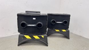 PAIR OF BOSE 802 PROFESSIONAL LOUDSPEAKERS WITH BOSE 802-E ACTIVE EQUALIZER - SOLD AS SEEN - AS