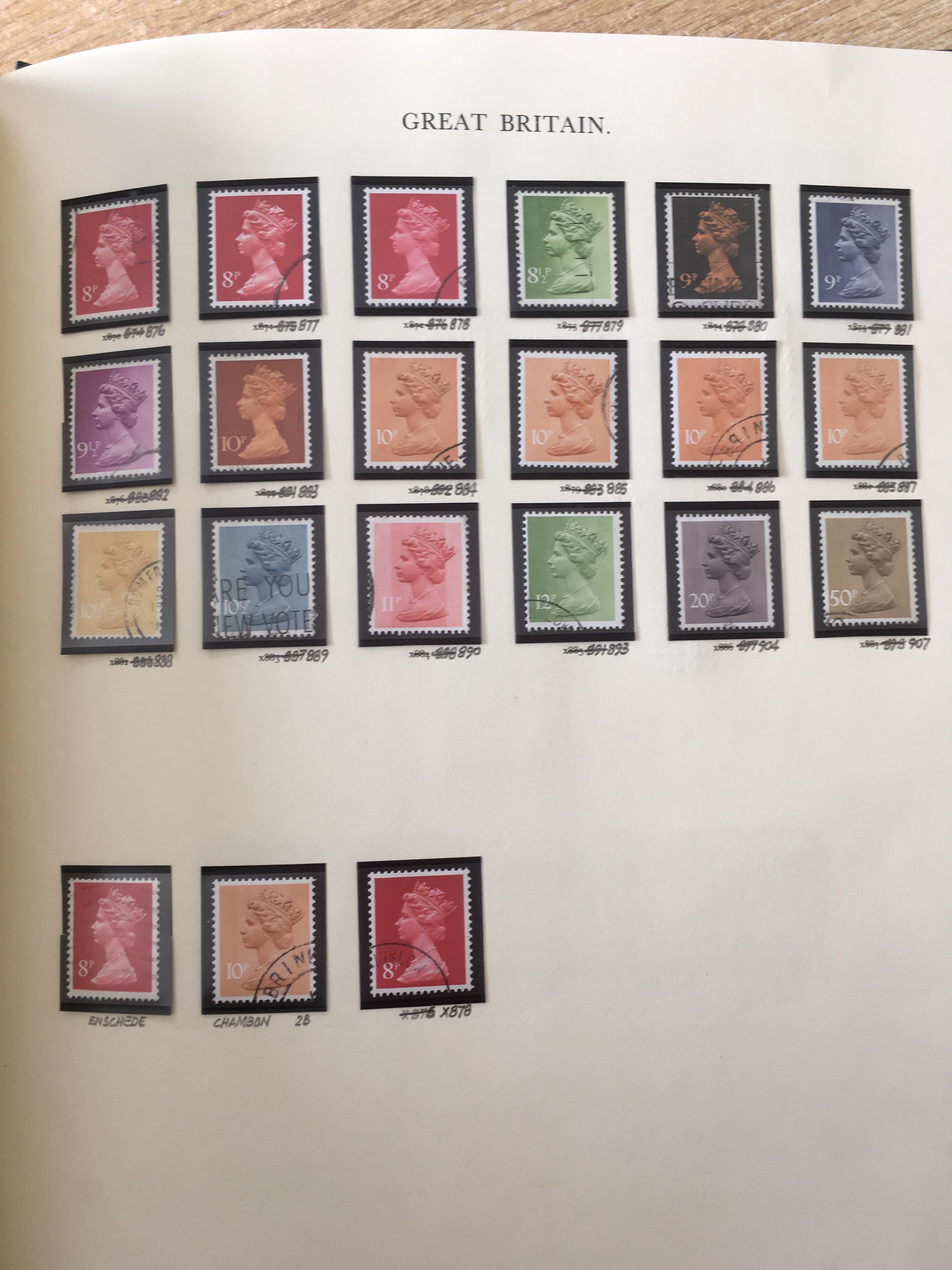 STAMPS:; BOX WITH GB COLLECTIONS IN SEVEN ALBUMS, QE2 WILDINGS, COMMEMS, - Image 12 of 38