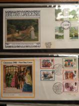 STAMPS: GB c1983-5 FIRST DAY COVERS INCLUDING P.P.S SILKS, ALSO MINT STAMPS, FIVE OLD £1 NOTES ETC.