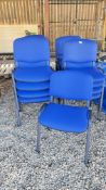 24 BLUE CUSHIONED OFFICE / EVENT CHAIRS.
