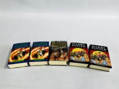 A GROUP OF 3 HARRY POTTER BOOKS TO INCLUDE 4 FIRST EDITION COPIES,