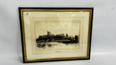 FRED A. FARRELL (1882-1935): SIGNED EARLY 20TH CENTURY ETCHING "WINDSOR CASTLE" W 36.5 X H 24.5CM.