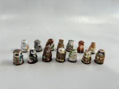 A COLLECTION OF APPROX 14 COLLECTORS THIMBLES "FRIENDS OF THE FOREST"