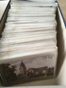 POSTCARDS: SHOEBOX MAINLY ARTIST DRAWN, PRICED IN BAGS, OILETTES, QUINTON ETC (300+).
