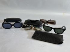 3 PAIRS OF SUNGLASSES TO INCLUDE A PAIR MARKED RAYBAN USA B & L 1/10 12 K GF (BAUSCH & LOMB),