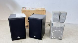 A PAIR OF MAGNET MOTION 22 TWO WAY BASS REFLEX LOUDSPEAKERS (BOXED) PLUS EDIFIER 2.