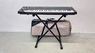 KORG DW8000 PROGRAMMABLE DIGITAL WAVEFORM SYNTHESIZER ON STAND AND CARRY CASE (NO CABLE) - SOLD AS