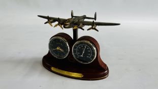 A "THE BRADFORD EXCHANGE" 70TH ANNIVERSARY LANCASTER BOMBER CLOCK A/F.