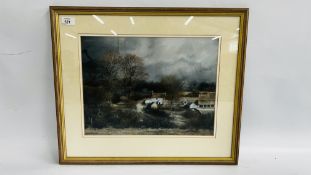 PASTEL "A WILTSHIRE FARM" BEARING SIGNATURE C. R. STOLWORTHY 98, H 30CM X 40CM.