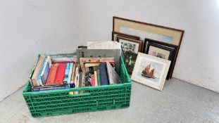 A BOX OF ASSORTED BOOKS AND EPHEMERA TO INCLUDE LOCAL INTEREST, NORFOLK BY ARTHUR MEE,