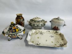 A GROUP OF SUNDRY CHINA TO INCLUDE A DOULTON BURSLEM TUREEN,