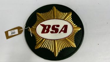 BSA MOTORCYCLE PLAQUE GREEN (R)