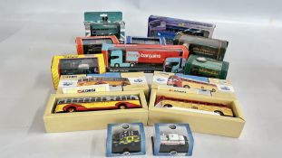 A TRAY OF 14 BOXED DIE-CAST MODEL VEHICLES.