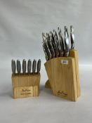 TWO "JEAN PATRIGUE" KNIFE BLOCKS TO INCLUDE MASTER GOURMET & PROFESSIONAL EXAMPLES.