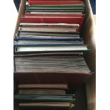 STAMPS: BOX WITH ALL WORLD IN TWENTY STOCKBOOKS, FRANCE, CZECH, USA ETC.