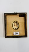 ENGLISH SCHOOL (LATE 18TH CENTURY) 'PORTRAIT OF A LADY' MINIATURE WATERCOLOUR.