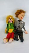 A VINTAGE MR PARLANCHIN VENTRILOQUIST DUMMY ALONG WITH VINTAGE PELHAM VENTRILOQUIST FIDO DOG PUPPET.