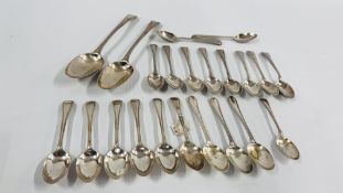 A SET OF 10 SILVER THREAD PATTERN TEASPOONS, LONDON 1898 ALONG WITH 6 SIMILAR SPOONS,