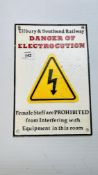 (R) ELECTROCUTION RAILWAY SIGN