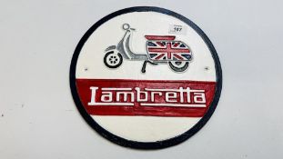 (R) ROUND LAMBRETTA WALL PLAQUE