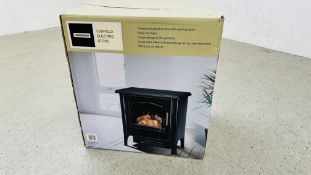 HOMEBASE "LUDFIELD" ELECTRIC STOVE ROOM HEATER (BOXED) - SOLD AS SEEN.