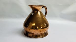 A COPPER TWO GALLON JUG.