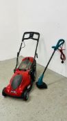 MOUNTFIELD EL380 ELECTRIC LAWN MOWER WITH COLLECTOR AND CABLE PLUS BOSCH ELECTRIC GARDEN STRIMMER -