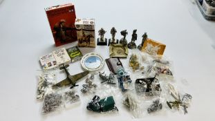 VINTAGE MODELS AND COLLECTIBLES TO INCLUDE AIRFIX, PEWTER MILITARY MODELS, VINTAGE PLAYING CARDS,