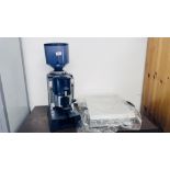 COMMERCIAL COFFEE GRINDER/DISPENSER AND AS NEW STAINLESS STEEL COFFEE KNOCK OUT DRAWER - SOLD AS