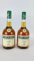 2 X 70CL BOTTLES OF "THREE BARRELS" FRENCH BRANDY.