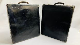 2 X VINTAGE TRAVEL / LUGGAGE CASES BEARING ORIGINAL MAKERS LABEL "REV-ROBE" 11922 REGD PAT NO.