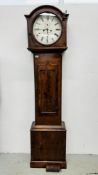 MAHOGANY FINISH LONG CASE CLOCK - THOMAS WAWLKER NEWCASTLE FACE.