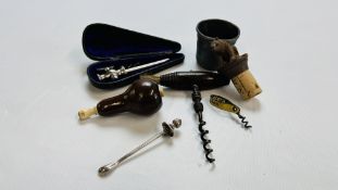 SMALL GROUP OF COLLECTIBLE ITEMS TO INCLUDE BLACK FOREST BEAR CORK STOPPER, CAYENNE PEPPER SPOON,
