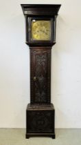 A GEORGE III OAK EIGHT DAY LONG CASE CLOCK, THE CHAPTER RING INSCRIBED THOMAS WENTWORTH JNR.