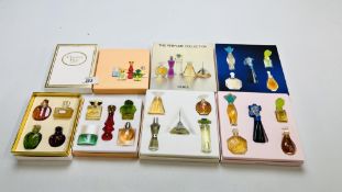 GROUP OF 4 FRENCH PERFUME BOX SETS TO INCLUDE CHRISTIAN DIOR AND OTHER COLLECTIONS (VINTAGE)