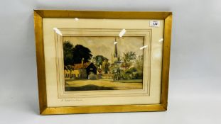 FRAMED AND MOUNTED WATERCOLOUR "ST. FAITH'S LANE NORWICH" BEARING SIGNATURE W.
