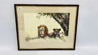 AN ORIGINAL WATERCOLOUR CHARLES CLIFFORD TURNER "THE KING AND QUEEN OF AFRICA"