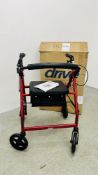 DRIVE R8 ROLLATOR BRAKED WALKING AID (RED).