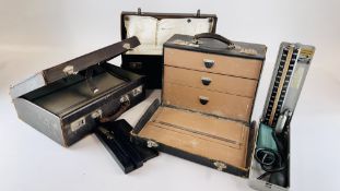 3 VINTAGE DOCTOR'S CHESTS, SOME HAVING DOCTOR'S INSTRUMENTS.