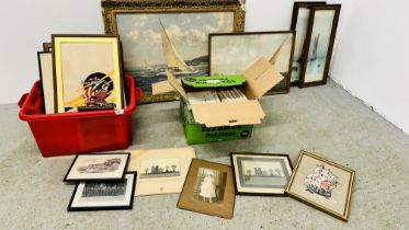 APPROXIMATELY 16 FRAMED AND UNFRAMED PICTURES AND PRINTS TO INCLUDE MANY BOATING RELATED,