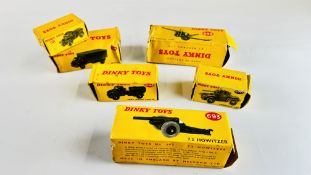 6 1950 BOXED DINKY MILITARY TOYS.
