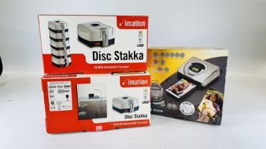 2 X IMATION DISC STAKKA CD / DVD AUTOMATED CAROUSEL (BOXED) ALONG WITH A SAGEM PHOTO EASY 150