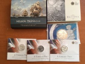 COINS: 2013 SILVER £20 IN ROYAL MINT SEALED FOLDERS (3), 2005 AND 2010 SILVER BRITANNIAS,