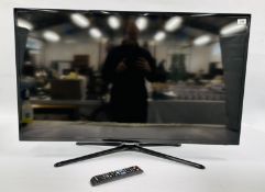 A SAMSUNG 46 INCH TV MODEL UE46F5000500AK & REMOTE CONTROL - SOLD AS SEEN.