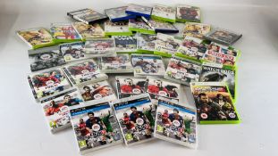 APPROXIMATELY 35 XBOX AND PS3 GAMES - SOLD AS SEEN.