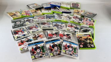 APPROXIMATELY 35 XBOX AND PS3 GAMES - SOLD AS SEEN.