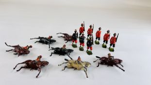 A BOX CONTAINING PRE WAR BRITAINS AND OTHER MAKERS LEAD INDIAN CAVALRY